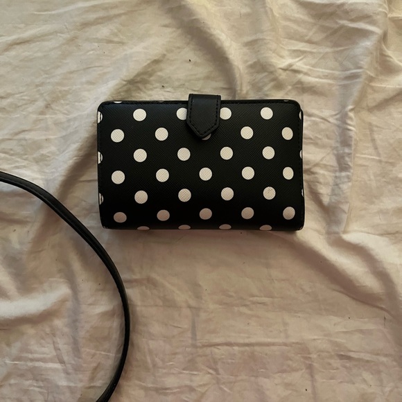Black and white polka dot Kate spade with wallet. Gently used. - Picture 3 of 3